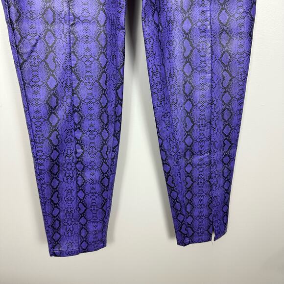 Nasty Gal Purple Faux Leather Snake Skin High Waist Pants Size 2 - Picture 11 of 11